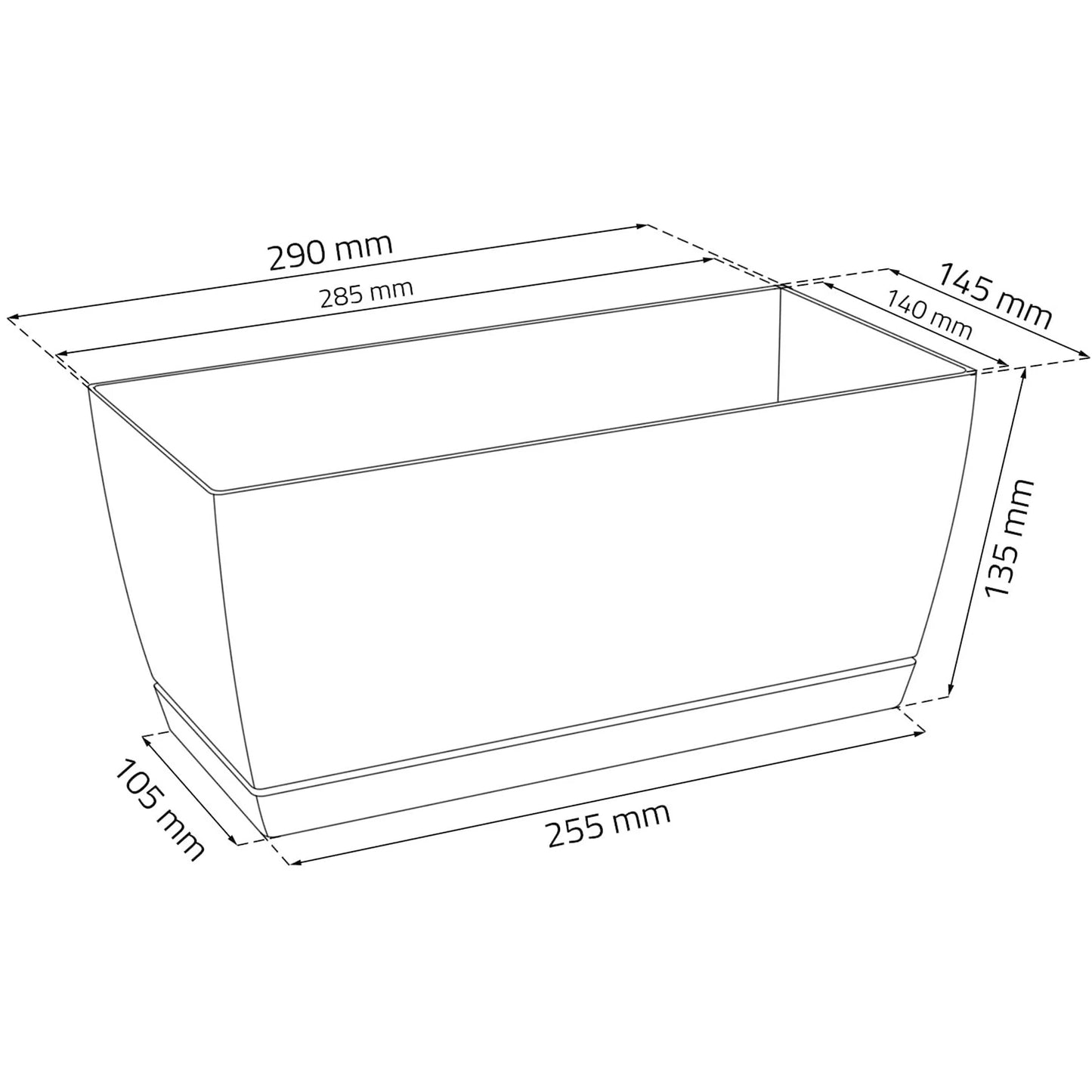 Conjunto de 3 vasos branco WELLHOME 29 x 14.2 x 13.6cm