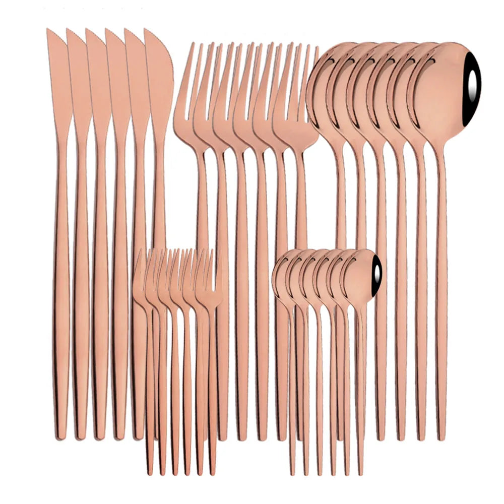 Conjunto de talheres de aço inoxidável com 30 peças