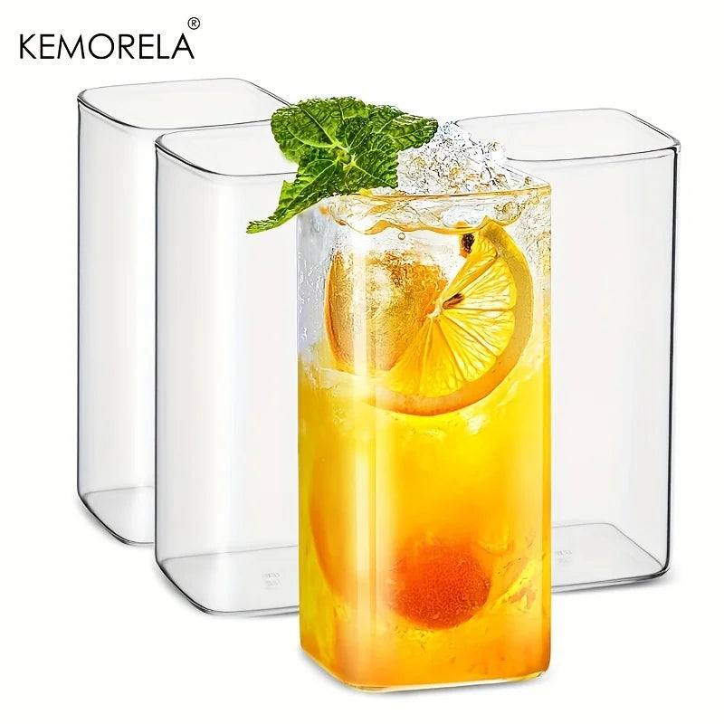 4PCS Drinking Glasses Cups 443/560ML Thin Highball Glasses Clear Tall Glass Cups For Water Juice Beer Drinks And Cocktail
