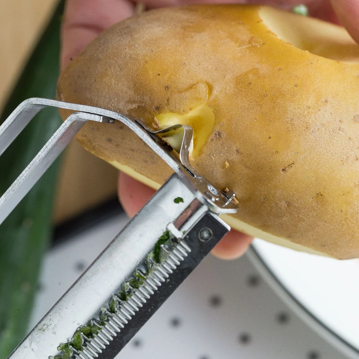 Descascador multifunções de legumes