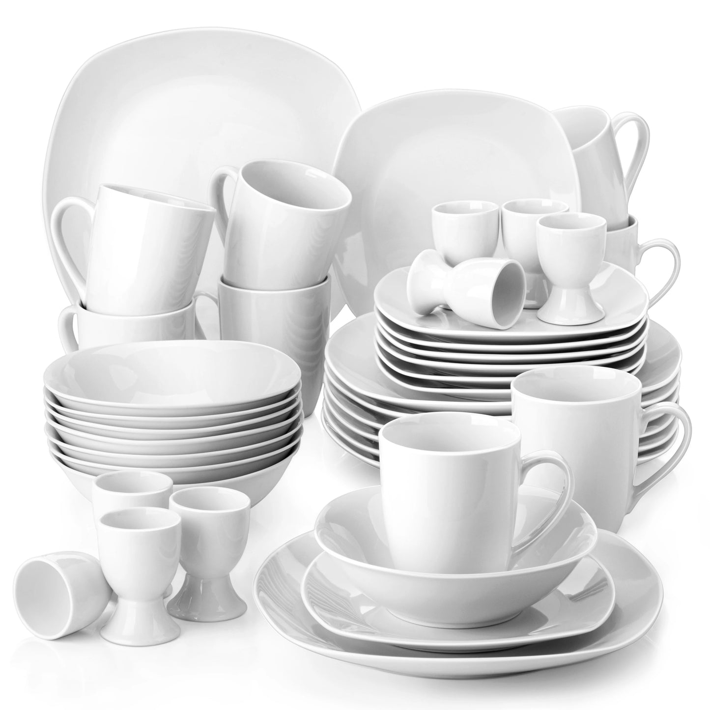 Conjunto de louça de porcelana branca MALACASA, 20/40 peças