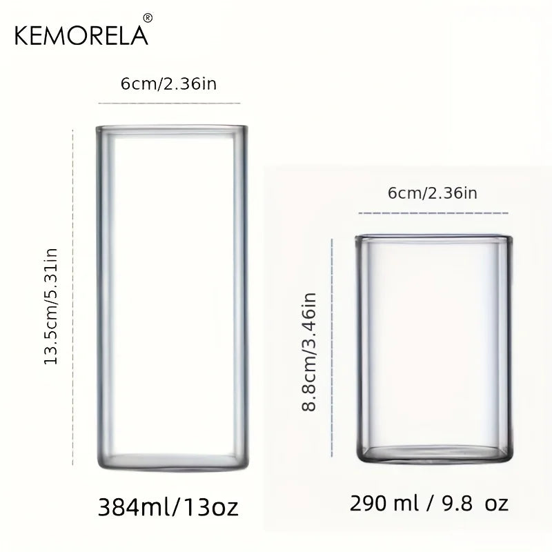 4PCS Drinking Glasses Cups 443/560ML Thin Highball Glasses Clear Tall Glass Cups For Water Juice Beer Drinks And Cocktail