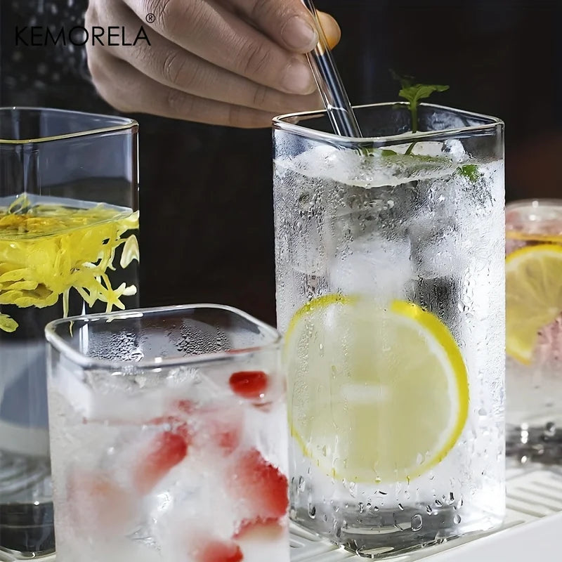 4PCS Drinking Glasses Cups 443/560ML Thin Highball Glasses Clear Tall Glass Cups For Water Juice Beer Drinks And Cocktail