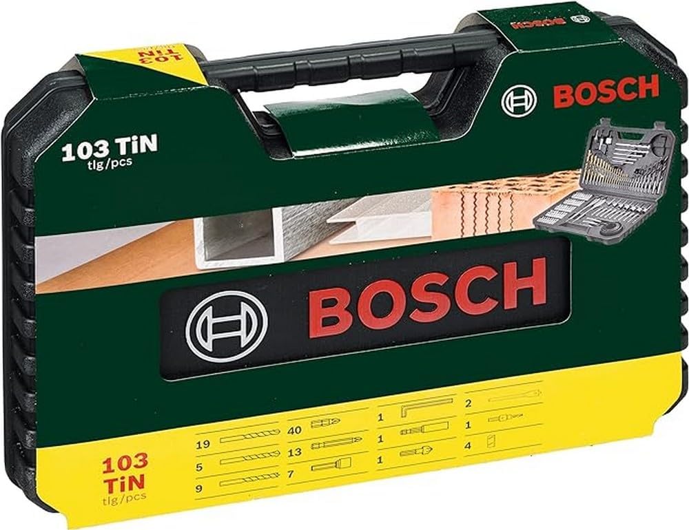 Conjunto de brocas e chaves de fenda de titânio Bosch Professional 103 peças