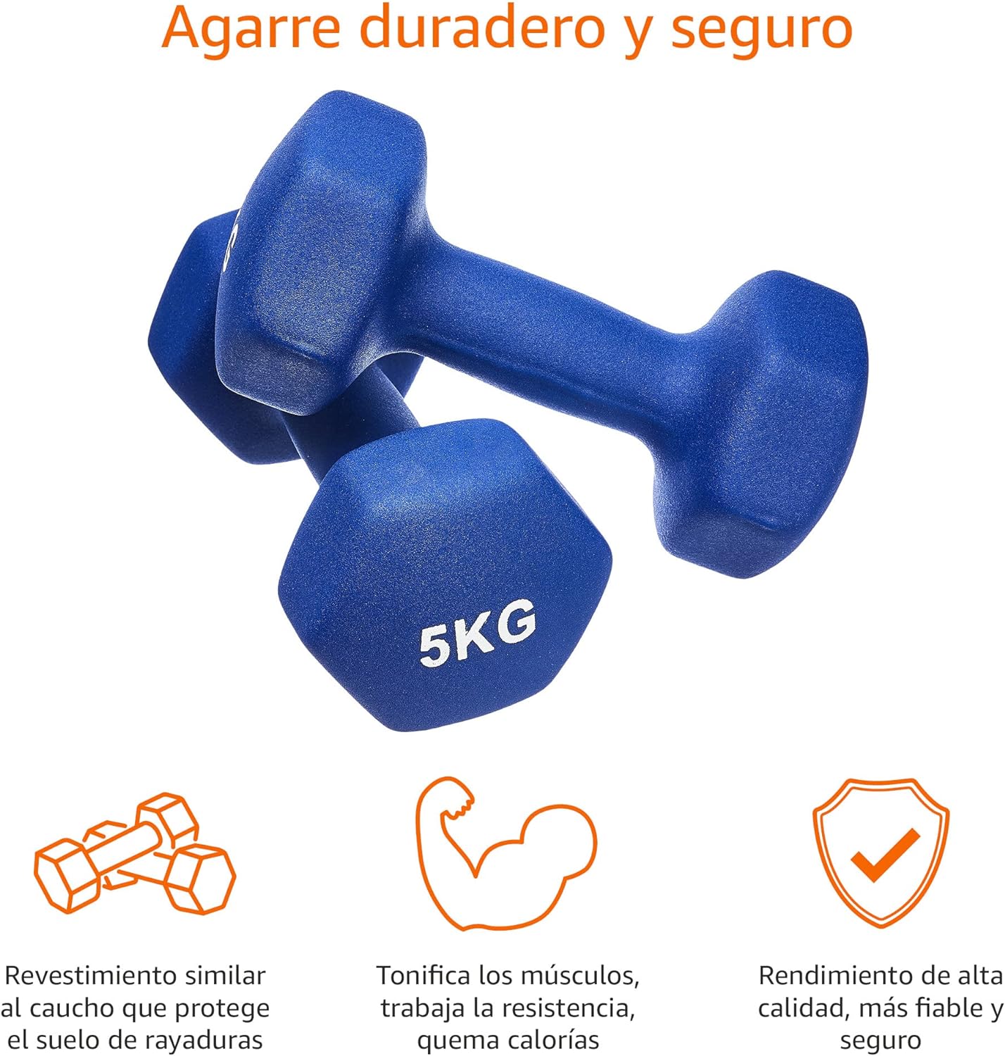 Conjunto de 2 halteres de 5Kg para treino de resistência