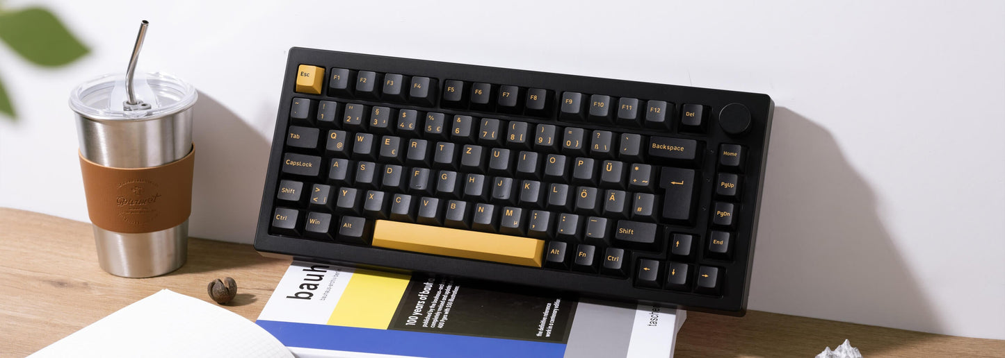 Akko 5075B Plus ANSI/ISO 75% Teclado mecânico para jogos 3/5 pinos Hot Swap três modos RGB 2,4 GHz sem fios/USB tipo C/BT 5.0