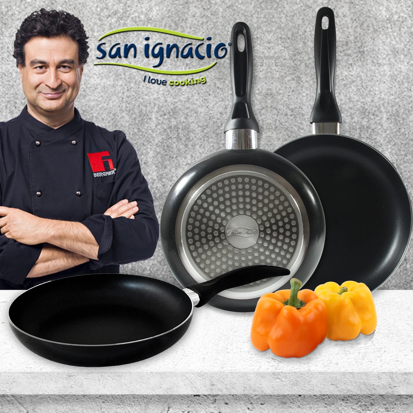 Conjunto de cozinha San Ignacio Premium 8 peças antiaderente com conjunto de panelas 16 20 24 cm  indução