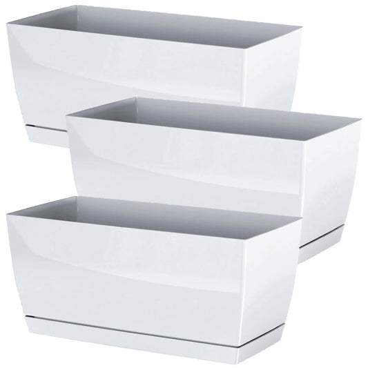Conjunto de 3 vasos branco WELLHOME 29 x 14.2 x 13.6cm