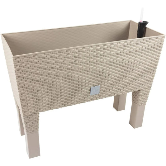 Floreira Prosperplast com pés e autoirrigável 60x25x46cm branca
