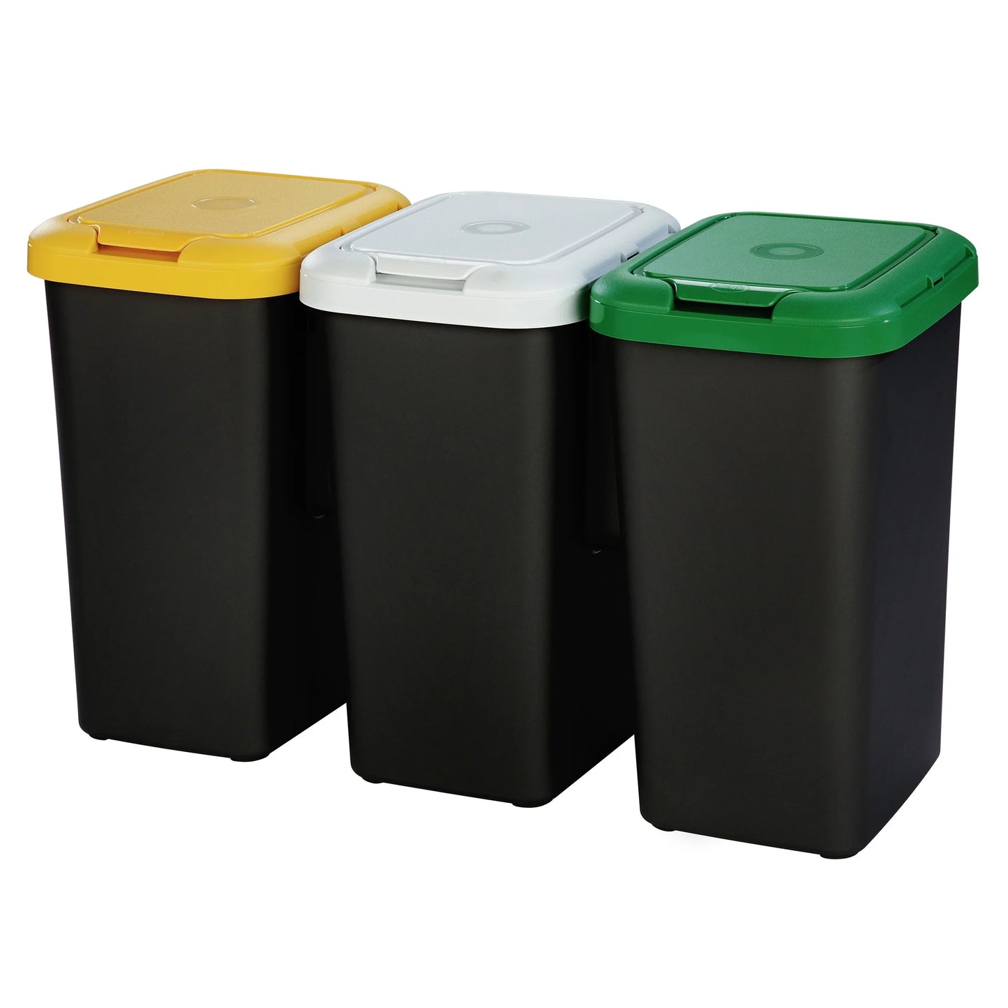 Conjunto 3 contentores para reciclagem de plástico