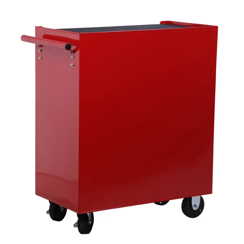 Carro caja de herramientas taller movil con 5 cajones 4 ruedas chapa de Acero Rojo