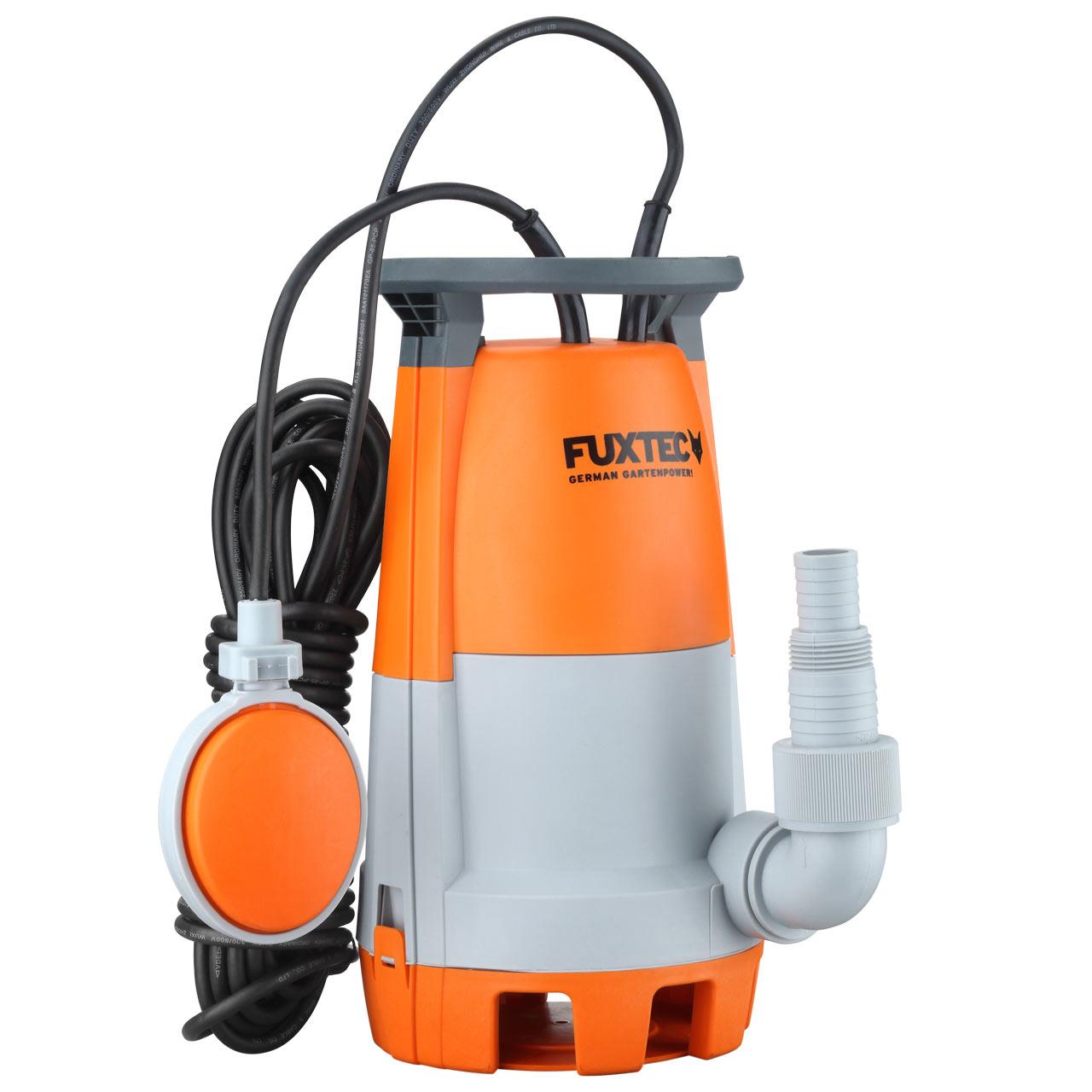 Bomba submersível de águas residuais FUXTEC 750 W, máx. 12000 l/h, altura máxima de movimentação 9,5 m, espessura do elemento até 30 mm, interruptor de flutuador de ajuste contínuo