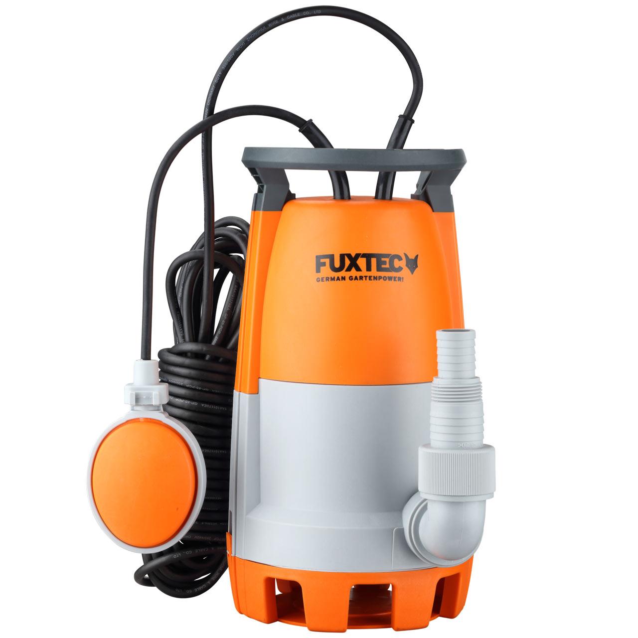 Bomba submersível de águas residuais FUXTEC 750 W, máx. 12000 l/h, altura máxima de movimentação 9,5 m, espessura do elemento até 30 mm, interruptor de flutuador de ajuste contínuo