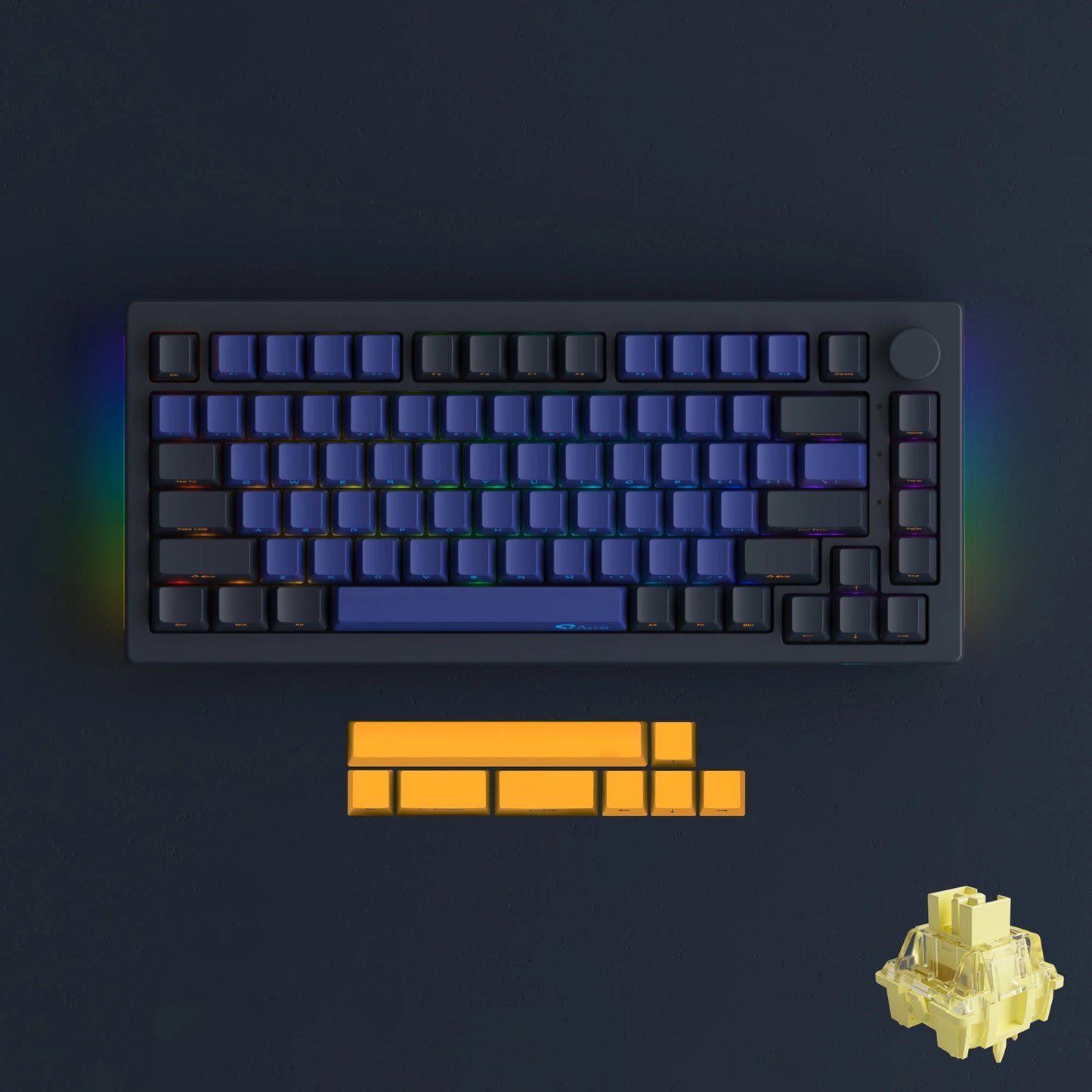 Akko 5075B Plus ANSI/ISO 75% Teclado mecânico para jogos 3/5 pinos Hot Swap três modos RGB 2,4 GHz sem fios/USB tipo C/BT 5.0