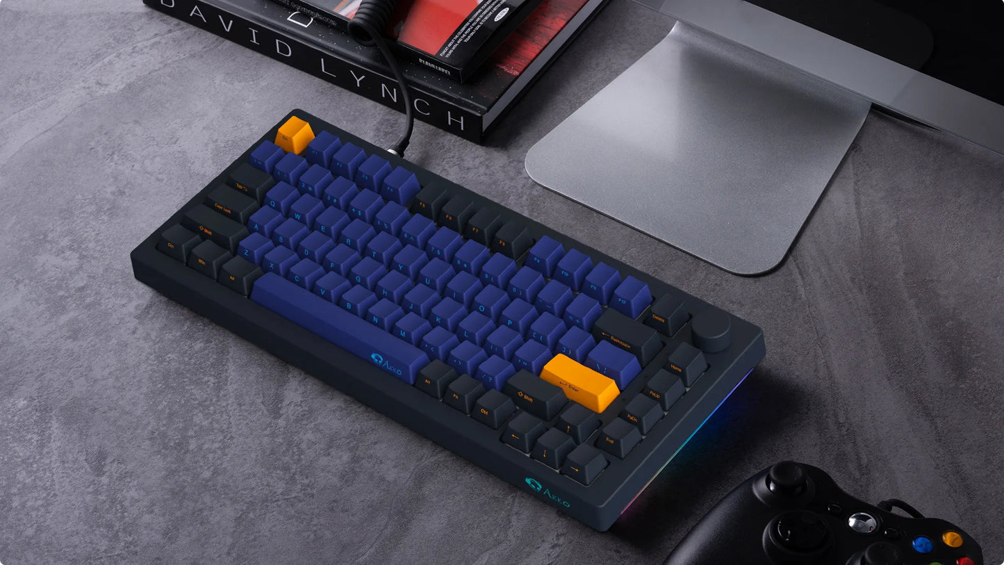 Akko 5075B Plus ANSI/ISO 75% Teclado mecânico para jogos 3/5 pinos Hot Swap três modos RGB 2,4 GHz sem fios/USB tipo C/BT 5.0