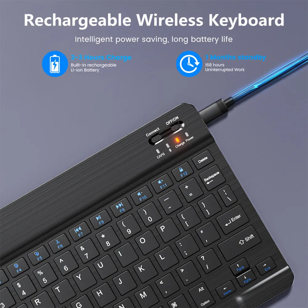 Mini teclado e rato sem fios bluetooth para ipad, telefone, tablet e portátil