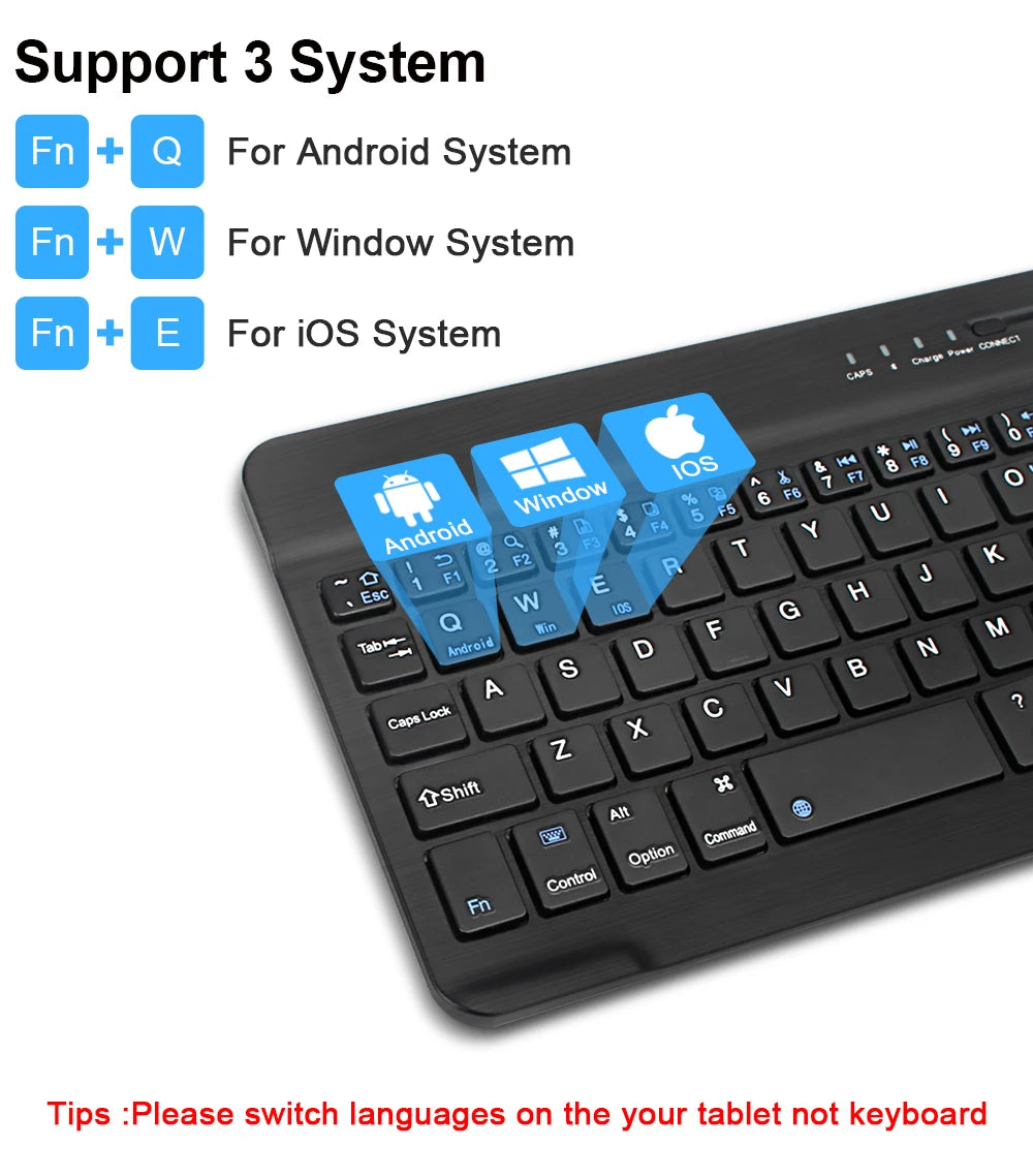 Mini teclado e rato sem fios bluetooth para ipad, telefone, tablet e portátil