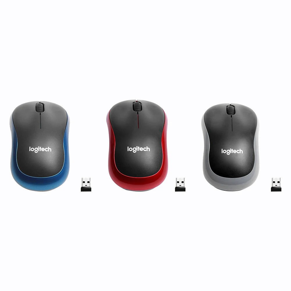 Logitech M185 Rato Sem Fios 2.4GHz USB, 1000DPI, 3 Botões Silenciosos, Navegação Óptica para PC/Portátil