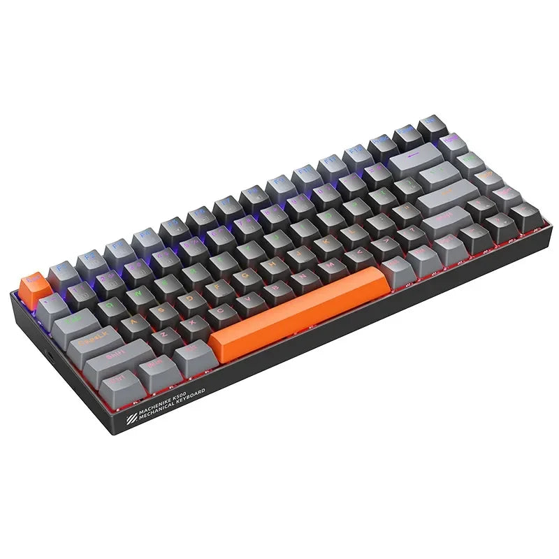 Teclado Mecânico Machenike K500A-B84 TKL 75% com Fio, Hot-Swappable e Retroiluminação RGB - 84 Teclas para PC e Gamers Portáteis