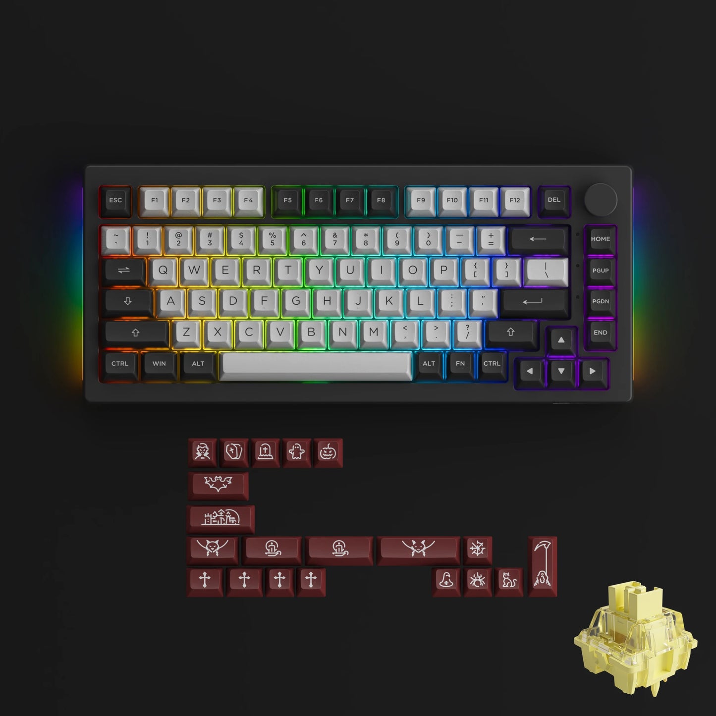 Akko 5075B Plus ANSI/ISO 75% Teclado mecânico para jogos 3/5 pinos Hot Swap três modos RGB 2,4 GHz sem fios/USB tipo C/BT 5.0