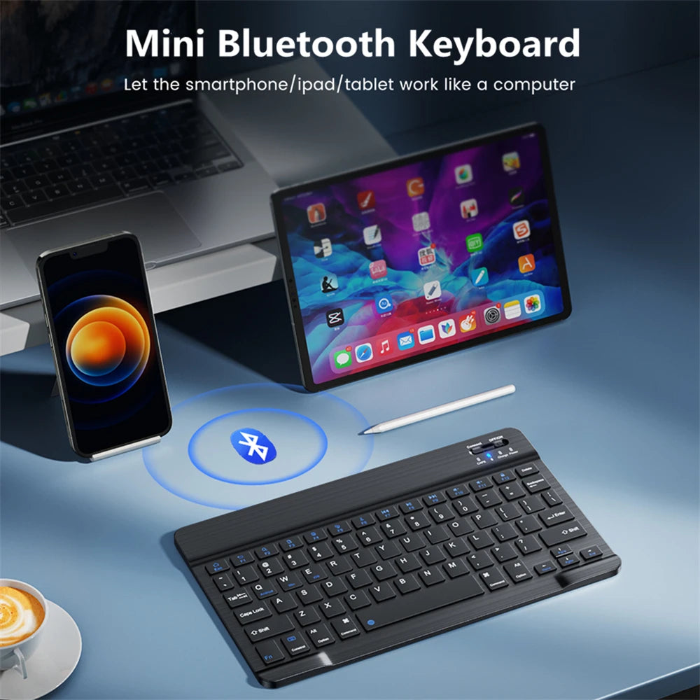 Mini teclado e rato sem fios bluetooth para ipad, telefone, tablet e portátil