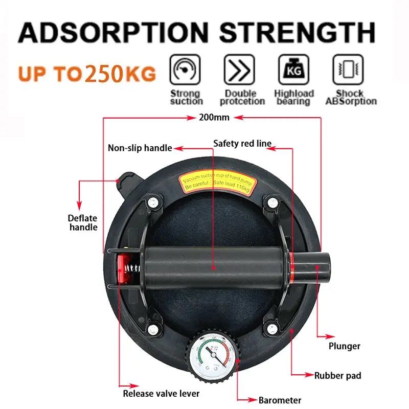 Ventosa de 8 Polegadas 250kg bomba de ar a vácuo