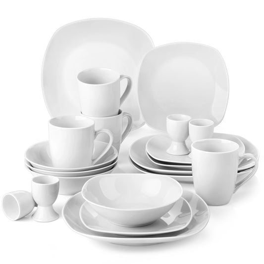 Conjunto de louça de porcelana branca MALACASA, 20/40 peças