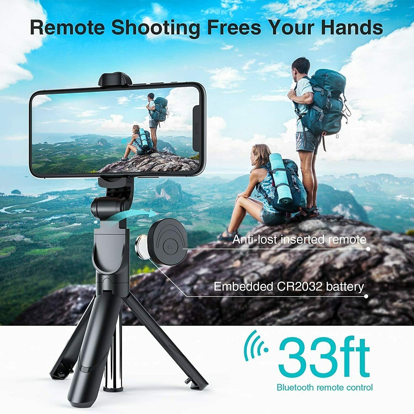 Fit Telescopic Selfie Stick Bluetooth Tripod Monopod Phone Holder