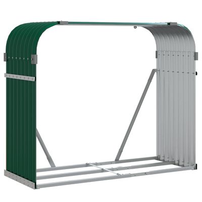 Suporte de lenha 120x45x100 cm aço galvanizado verde