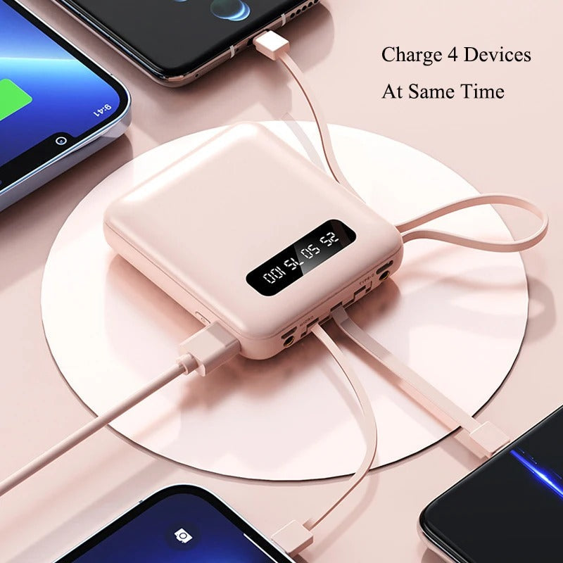 Power Bank 10000mAh con Cables Integrados